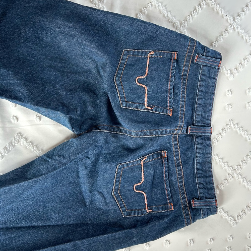 Kimes Ranch Blue Boyfriend Jeans with Signature Stitching